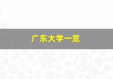 广东大学一览