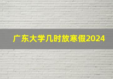 广东大学几时放寒假2024