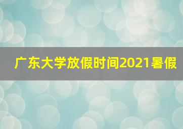 广东大学放假时间2021暑假