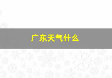 广东天气什么