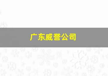 广东威誉公司