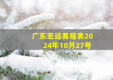 广东宏远赛程表2024年10月27号