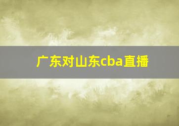 广东对山东cba直播