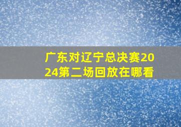 广东对辽宁总决赛2024第二场回放在哪看