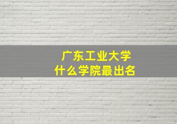 广东工业大学什么学院最出名