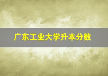 广东工业大学升本分数