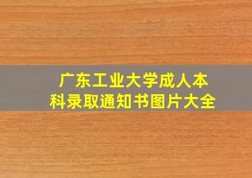 广东工业大学成人本科录取通知书图片大全