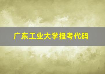 广东工业大学报考代码