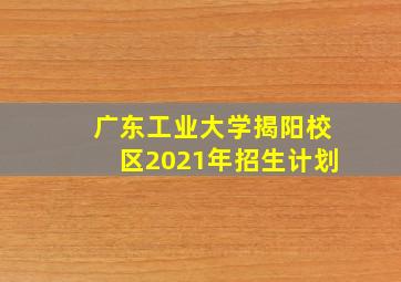 广东工业大学揭阳校区2021年招生计划