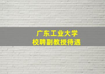 广东工业大学校聘副教授待遇