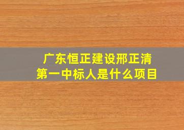 广东恒正建设邢正清第一中标人是什么项目