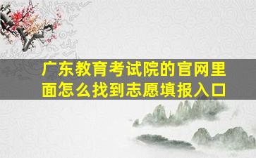 广东教育考试院的官网里面怎么找到志愿填报入口