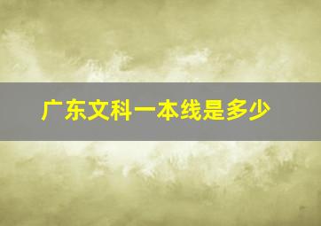 广东文科一本线是多少