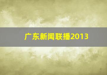 广东新闻联播2013