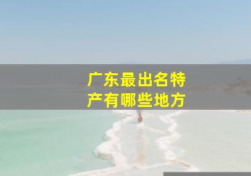 广东最出名特产有哪些地方