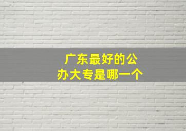 广东最好的公办大专是哪一个