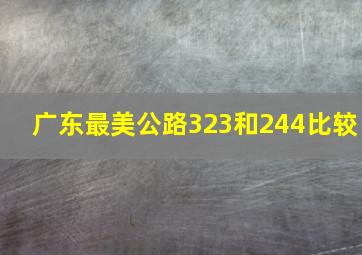 广东最美公路323和244比较