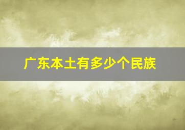 广东本土有多少个民族