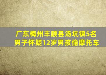 广东梅州丰顺县汤坑镇5名男子怀疑12岁男孩偷摩托车