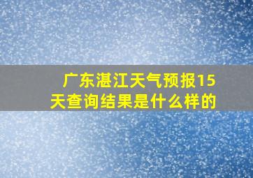 广东湛江天气预报15天查询结果是什么样的