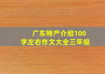 广东特产介绍100字左右作文大全三年级