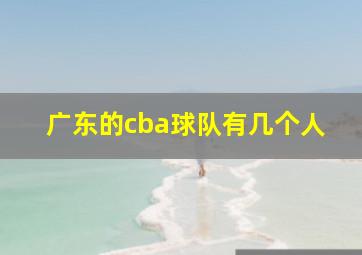 广东的cba球队有几个人