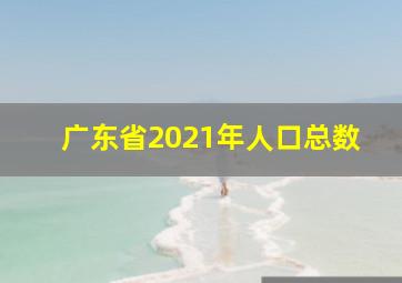 广东省2021年人口总数