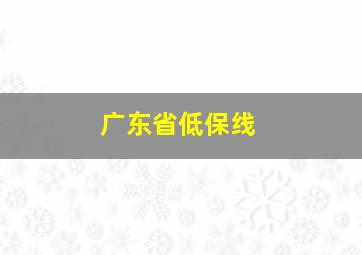 广东省低保线