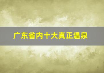 广东省内十大真正温泉