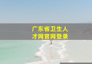 广东省卫生人才网官网登录