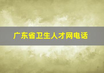 广东省卫生人才网电话