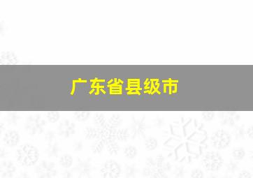 广东省县级市