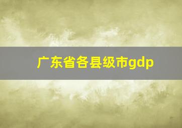 广东省各县级市gdp