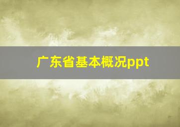 广东省基本概况ppt