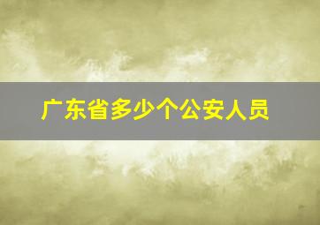 广东省多少个公安人员