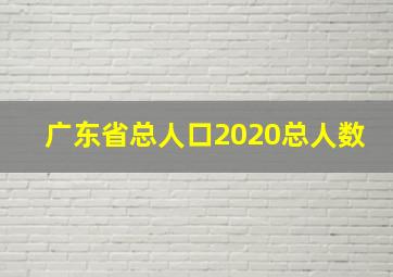 广东省总人口2020总人数