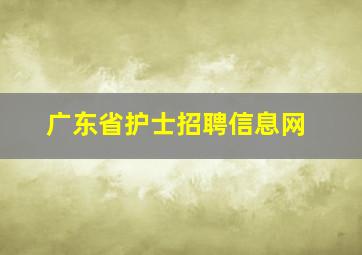 广东省护士招聘信息网