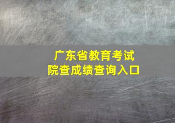 广东省教育考试院查成绩查询入口