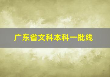 广东省文科本科一批线