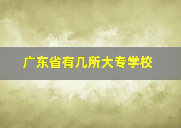 广东省有几所大专学校