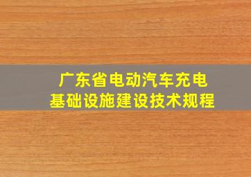 广东省电动汽车充电基础设施建设技术规程