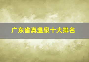 广东省真温泉十大排名