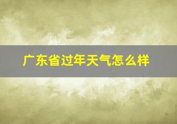 广东省过年天气怎么样