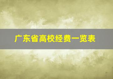 广东省高校经费一览表