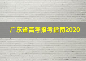 广东省高考报考指南2020