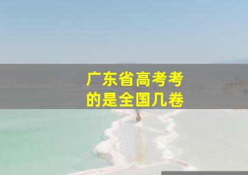 广东省高考考的是全国几卷