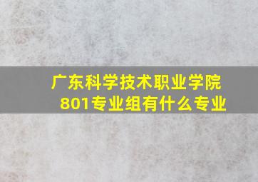 广东科学技术职业学院801专业组有什么专业