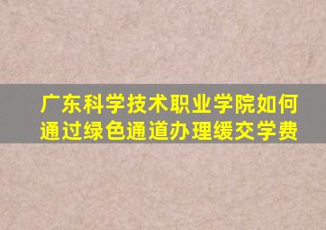 广东科学技术职业学院如何通过绿色通道办理缓交学费