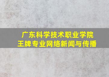 广东科学技术职业学院王牌专业网络新闻与传播