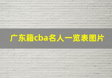 广东籍cba名人一览表图片